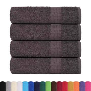 Premium 4-Piece Anthracite Bath Towels - 100% Cotton, 100x150 cm