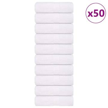 Soap Towels 50 pcs White 30x30 cm | 100% Cotton, 360 gsm