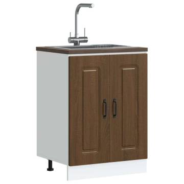 Kalmar Brown Oak Sink Base Cabinet - Perfect Kitchen Storage