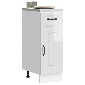 Kalmar High Gloss White Kitchen Base Cabinet - Durable & Practical