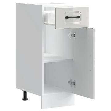 Kalmar High Gloss White Kitchen Base Cabinet - Durable & Practical