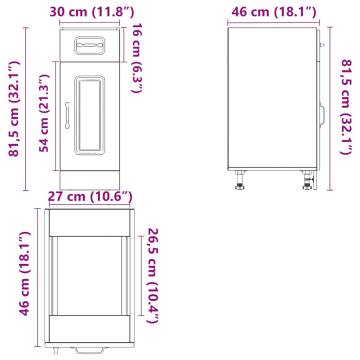 Kalmar High Gloss White Kitchen Base Cabinet - Durable & Practical