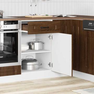 Kitchen Base Cabinet Kalmar | Brown Oak | Engineered Wood