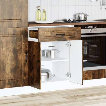 Kalmar Smoked Oak Kitchen Base Cabinet - Stylish Storage Solution