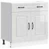 Kalmar High Gloss White Kitchen Base Cabinet - Durable Storage