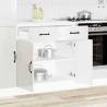 Kalmar High Gloss White Kitchen Base Cabinet - Durable Storage