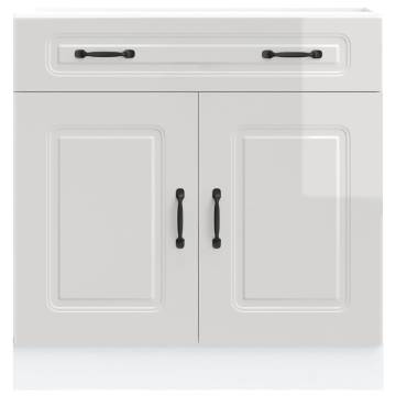 Kalmar High Gloss White Kitchen Base Cabinet - Durable Storage