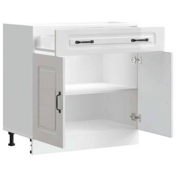 Kalmar High Gloss White Kitchen Base Cabinet - Durable Storage