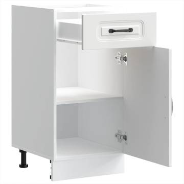 Kalmar White Engineered Wood Kitchen Base Cabinet