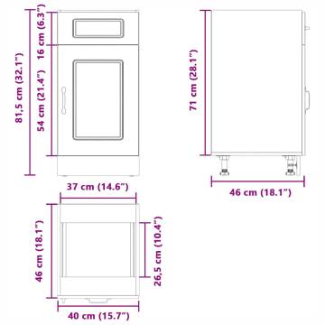 Kitchen Base Cabinet Kalmar - Concrete Grey - Hipomarket