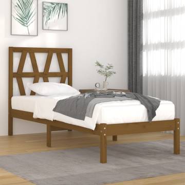 Honey Brown Solid Wood Pine Bed Frame 100x200 cm | Hipo Market