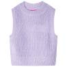 Kids' Sweater Vest Knitted Light Lilac 140 Size 140 (9-10y) 