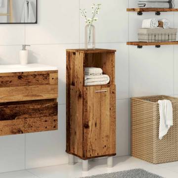 Bathroom Cabinet Old Wood 30x30x95 cm | Stable Storage Solution