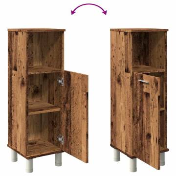 Bathroom Cabinet Old Wood 30x30x95 cm | Stable Storage Solution