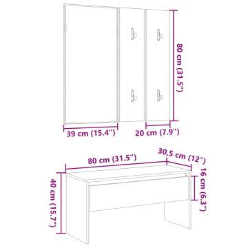 Hallway Furniture Set - Artisan Oak Engineered Wood