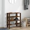 Elegant Smoked Oak Shoe Rack - Space-Saving Design (61x32x70 cm)