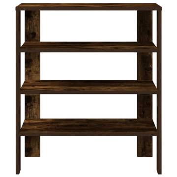 Elegant Smoked Oak Shoe Rack - Space-Saving Design (61x32x70 cm)