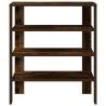 Elegant Smoked Oak Shoe Rack - Space-Saving Design (61x32x70 cm)