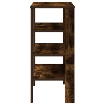 Elegant Smoked Oak Shoe Rack - Space-Saving Design (61x32x70 cm)