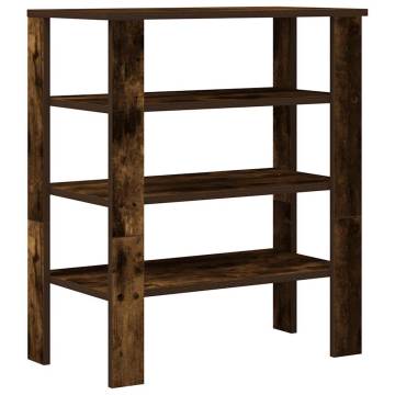 Elegant Smoked Oak Shoe Rack - Space-Saving Design (61x32x70 cm)