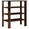 Elegant Smoked Oak Shoe Rack - Space-Saving Design (61x32x70 cm)