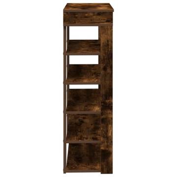 Elegant Smoked Oak Shoe Rack - Space-Saving & Durable Design