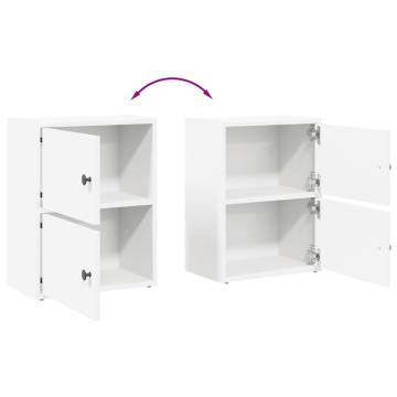 Stylish White Bookcase 40x24x52 cm - Stable Engineered Wood