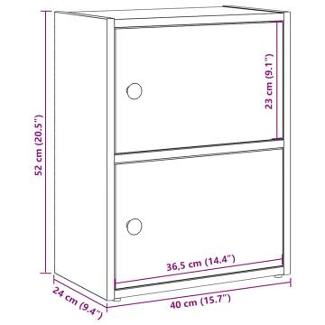 Stylish White Bookcase 40x24x52 cm - Stable Engineered Wood