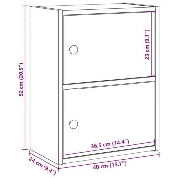 Stylish Grey Sonoma Bookcase - 40x24x52 cm Engineered Wood