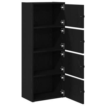 Stylish Black Oak Bookcase - Perfect Home Storage Solution