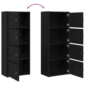 Stylish Black Oak Bookcase - Perfect Home Storage Solution