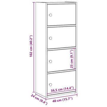 Bookcase Artisan Oak 40x24x102 cm - Stylish & Durable Storage