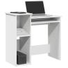  Desk with Shelves White 84x40x78 cm Engineered Wood Colour white 