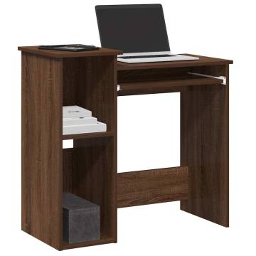 Brown Oak Desk with Shelves - Stylish & Practical | HipoMarket