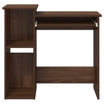 Brown Oak Desk with Shelves - Stylish & Practical | HipoMarket