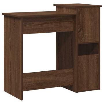 Brown Oak Desk with Shelves - Stylish & Practical | HipoMarket