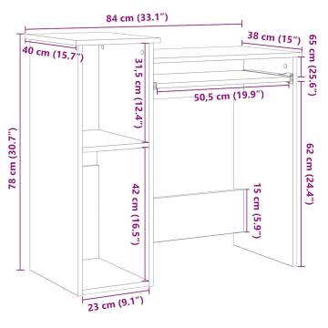 Desk with Shelves - Artisan Oak, 84x40x78 cm | HipoMarket