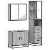 3 Piece Bathroom Furniture Set - Grey Sonoma Engineered Wood