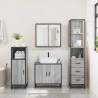 3 Piece Bathroom Furniture Set - Grey Sonoma Engineered Wood