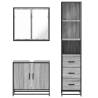 3 Piece Bathroom Furniture Set - Grey Sonoma Engineered Wood