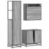 3 Piece Bathroom Furniture Set - Grey Sonoma Engineered Wood