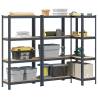  4-Layer Storage Shelves 3 pcs Anthracite Steel&Engineered Wood Colour anthracite Size 80 x 40 x 156 cm Quantity in Package 3 Amount 1 