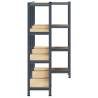 4-Layer Storage Shelves - 3 pcs Anthracite Steel & Wood