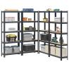  5-Layer Storage Shelves 4 pcs Anthracite Steel&Engineered Wood Colour anthracite Size 75 x 30 x 168 cm Quantity in Package 4 Amount 1 