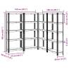 5-Layer Storage Shelves - Anthracite Steel & Wood - 4 pcs