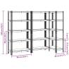 5-Layer Storage Shelves 3 pcs - Anthracite Steel & Wood