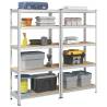  5-Layer Heavy-duty Shelves 2 pcs Silver Steel&Engineered Wood Colour silver Size 90 x 45 x 180 cm Quantity in Package 2 Amount 1 