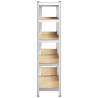 5-Layer Heavy-Duty Shelves - 2 pcs Silver Steel & Wood