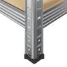 5-Layer Heavy-Duty Shelves - 2 pcs Silver Steel & Wood