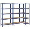 5-Layer Storage Shelves - Durable Blue Steel & Wood | HipoMarket